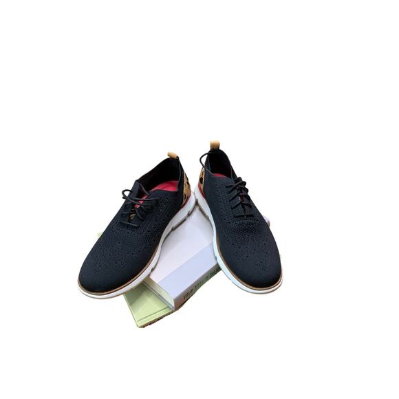 COLE HAAN WOMEN'S ZEROGRAND OXFORD BLACK STITCHLITE JAGUAR HAIRCALF Size 8 - Picture 5 of 9